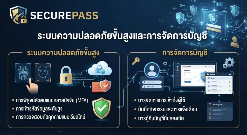 ระบบความปลอดภัยขั้นสูงและการจัดการบัญชี